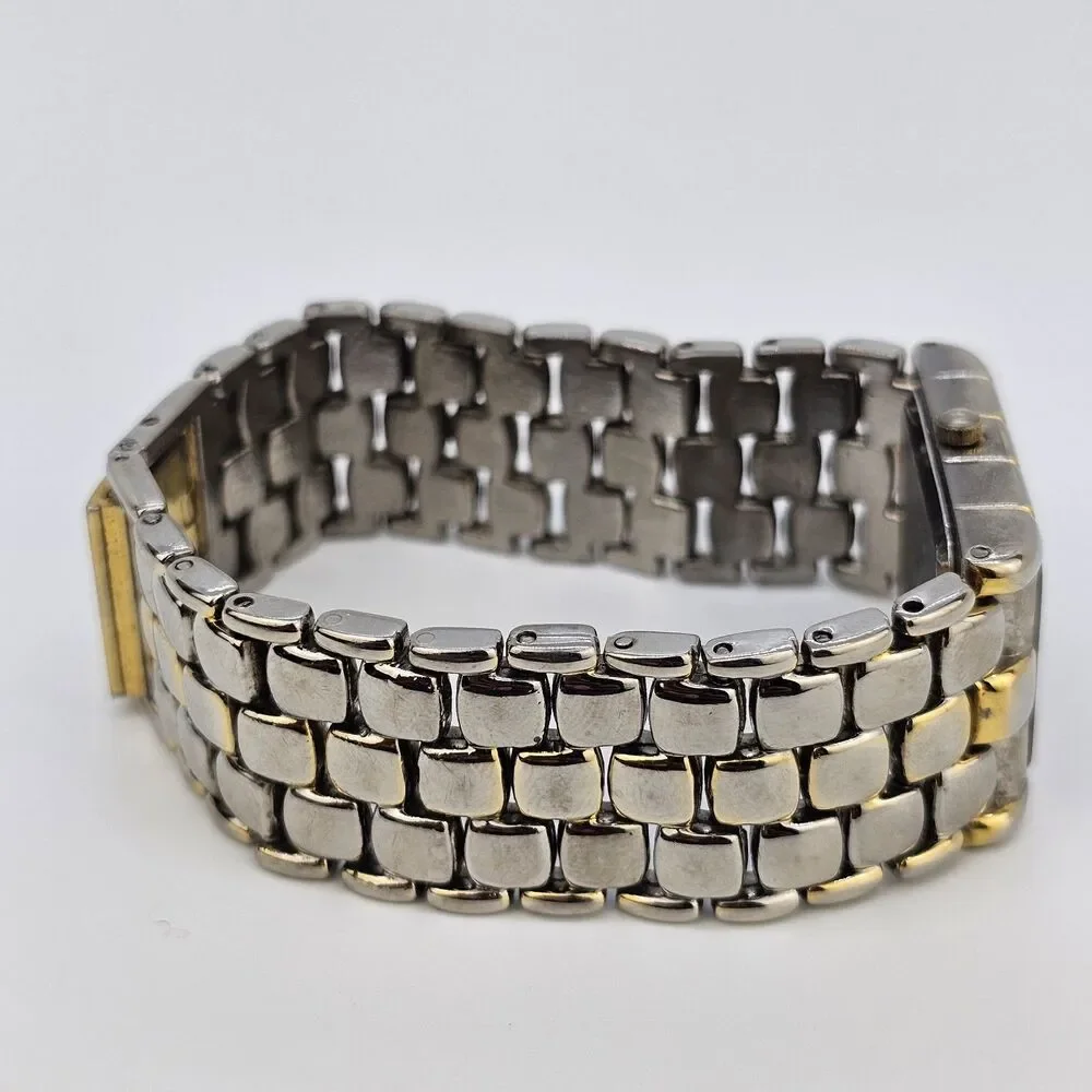 Botany 500 Watch Men 25mm Black Dial‎ Gold Gray Bracelet Band 7
